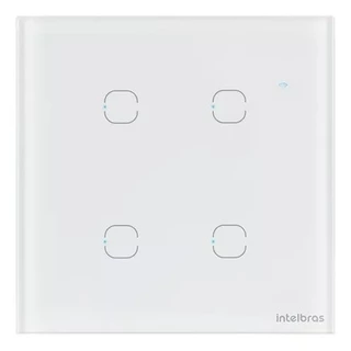Interruptor Smart Wi-Fi Touch 4 teclas Branco EWS 1004 Intelbras