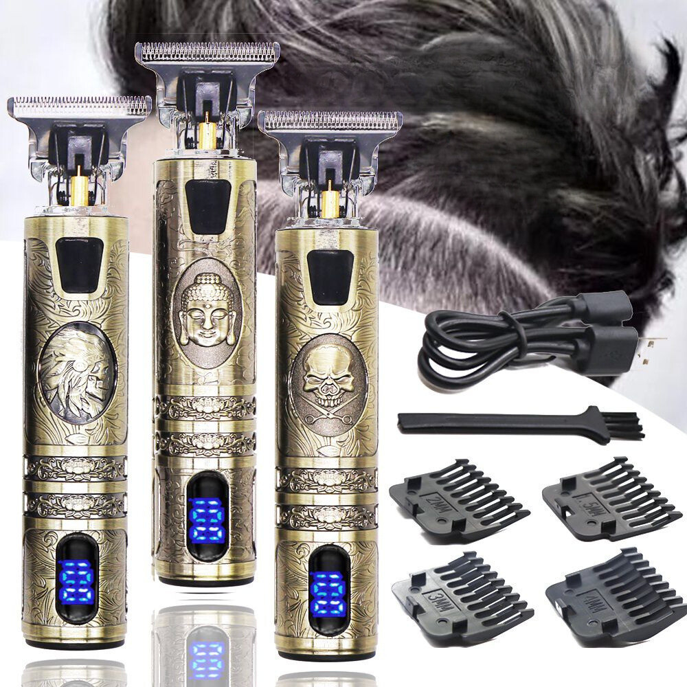 Maquina De Barbear Cortar Cabelo Aparador Profissional Barbeador Acabamento Sem Fio Portátil Com Visor Digital