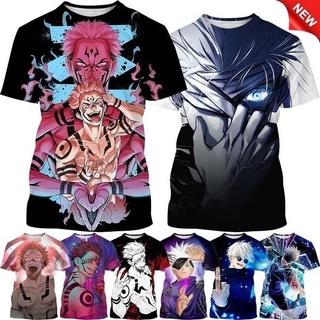Novo Estilo Anime Jiu-Jitsu Kaisen Satoru Gojo 3d Camiseta Impressa Moda Casual Unisexo Harajuku Anime Top de Manga Curta
