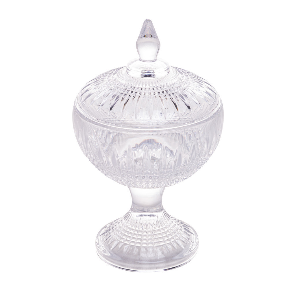 Potiche Decorativo Cristal com Pé Queen 11cm x 18cm - Wolff