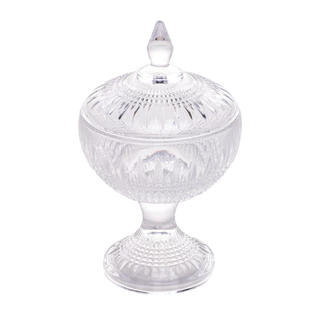 Potiche Decorativo Cristal com Pé Queen 11cm x 18cm - Wolff