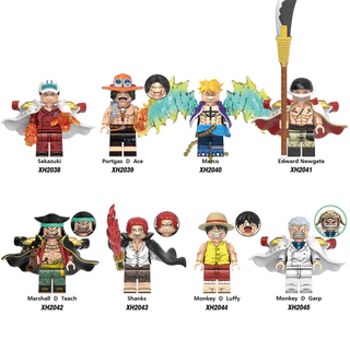 Anime Sakazuki Portgas Ace Marco Edward Newgate Marshall Ensina Macaco D Luffy Garp Figuras Do Bloco De Construção Brinquedos