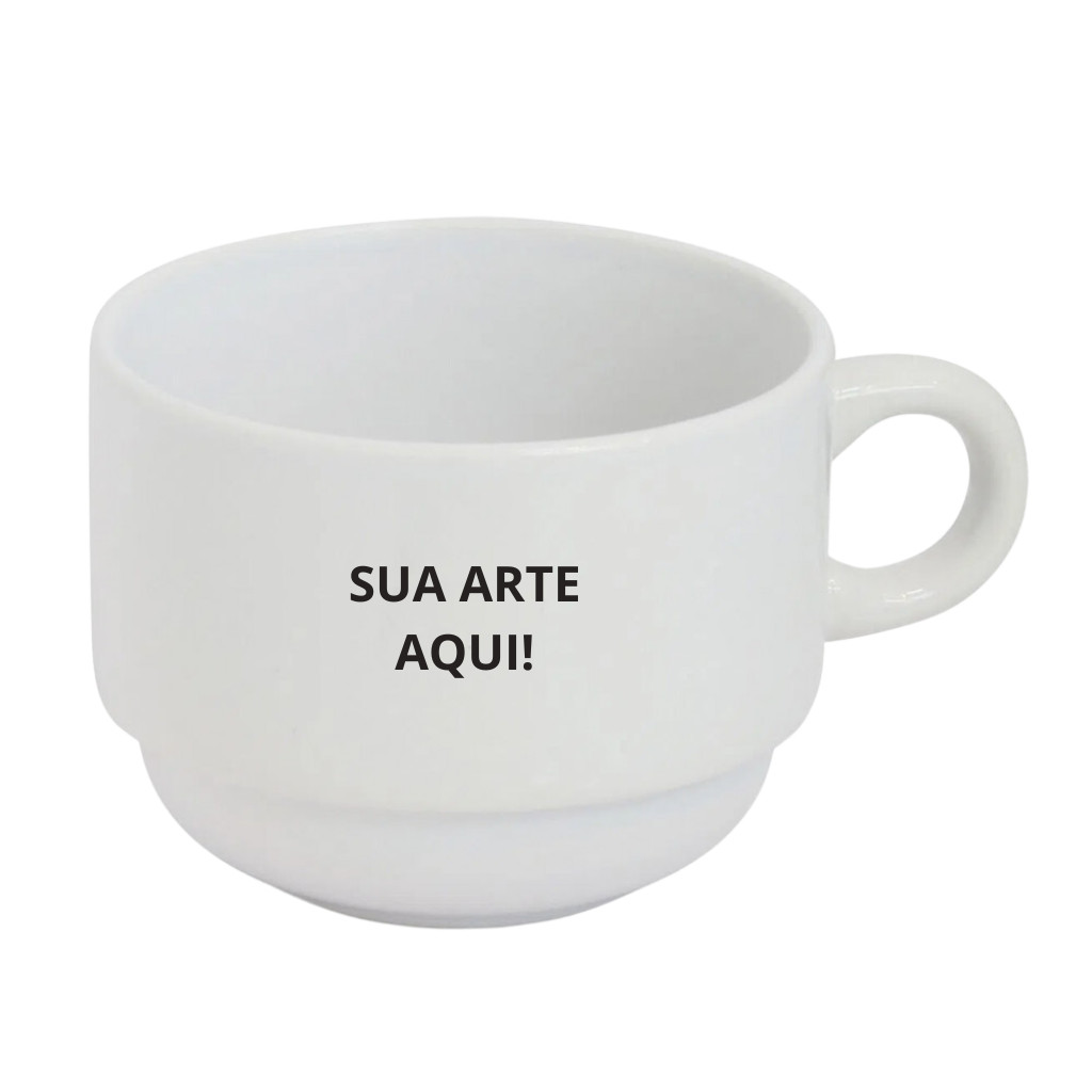 Xicara Cerâmica Branca 150ml Personalizada