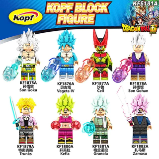 Minifigures Dragon Ball Z Goku Black Rosa/Gohan/Cell/Vegeta Bonecos Blocos De Construção Anime