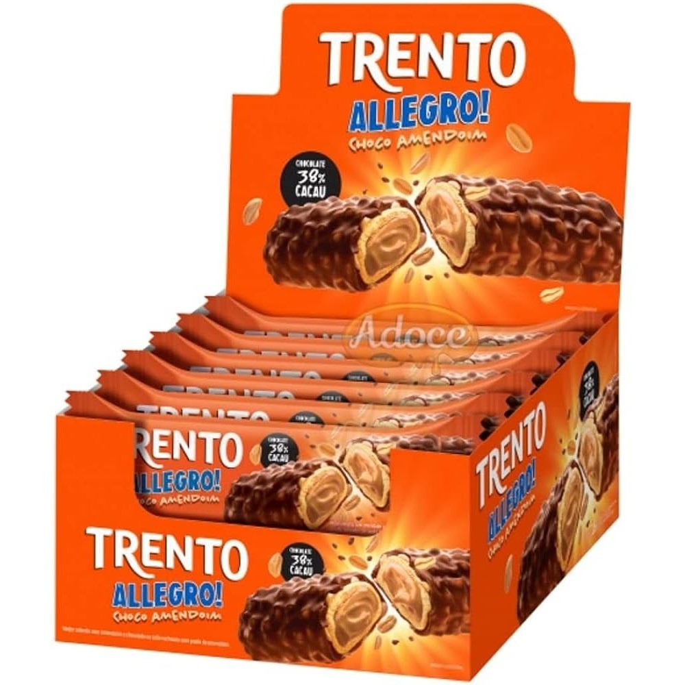 Chocolate Trento Allegro 38% Choco e Amendoim Caixa 16Un 26g