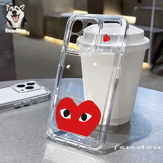 Comme Des Garcons Capas de telefone compatíveis com IPhone 14 11 12 13 15Pro Max X XR XS 7 8 Plus SE 2022 14pro 15pro Protecção de câmera resistente a choque TPU transparente C4W9