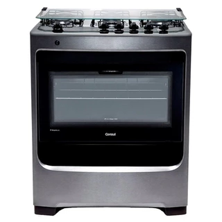 Fogão Consul 5 Bocas CFS5NAR | Botões Removíveis, Mesa de Inox, Acendimento Automático, Inox, Bivolt