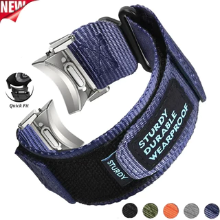 Bracelete De Nylon De Ajuste Rápido Para Samsung Galaxy 4/5/6 40mm 44mm 5 Pro 45mm Sem Lacunas Relógio 6 4 Classic 43 47mm 42 46mm Banda