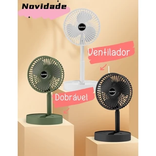 Ventilador Dobrável Portátil Recarregável Bateria Silencioso Turbo C/3 Velocidades Para Escritório/Casa F3-1