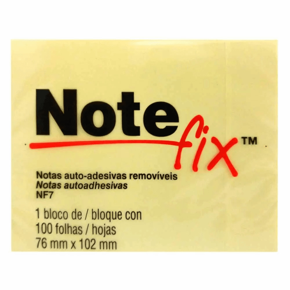 Bloco Adesivo 3M Note Fix Amarelo Nf7 76 x 102 mm 100 Folhas | Shopee ...