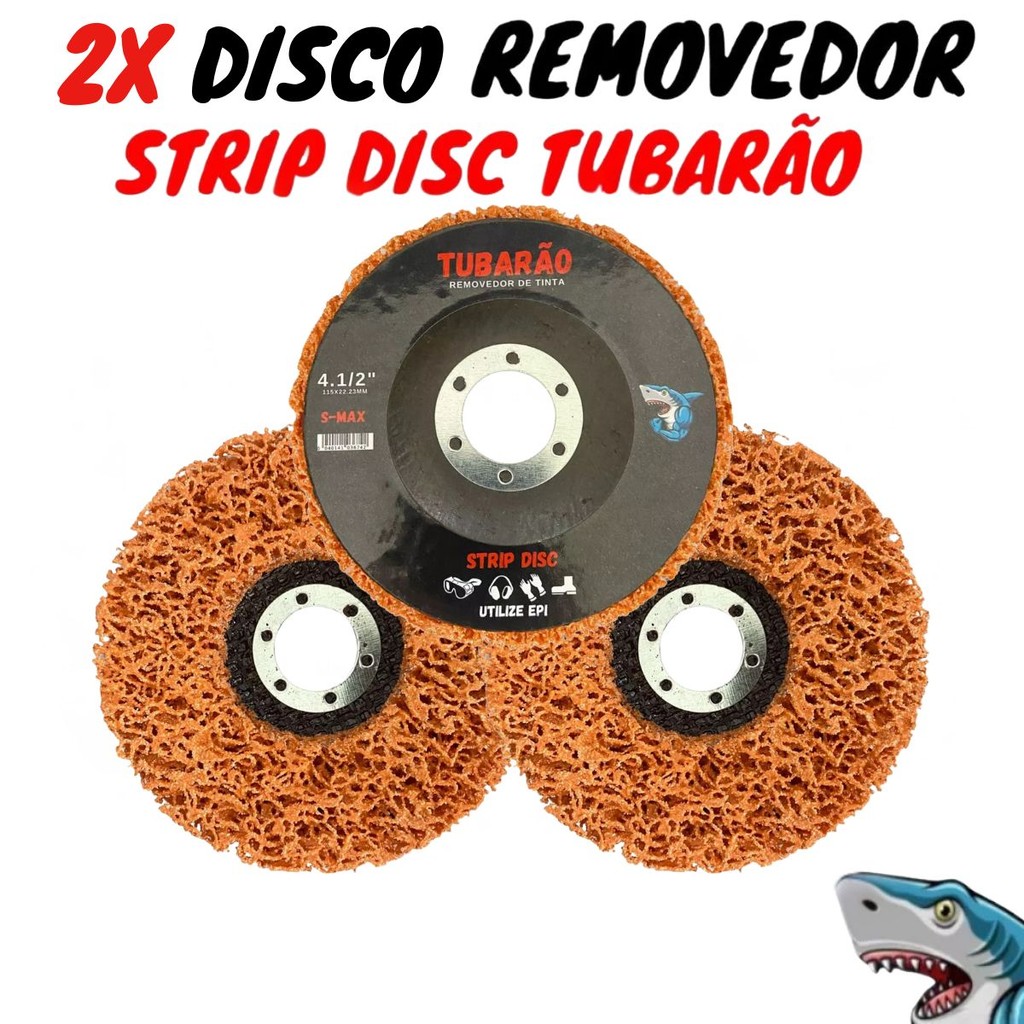 Kit 2 Strip Disc Disco Remover Tinta Verniz Ferrugem Tubarão | Shopee ...