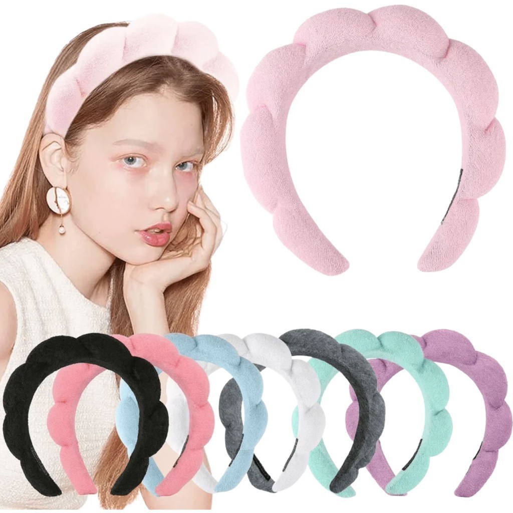 Tiara Nuvem Faixa De Pelúcia Skin Care e Maquiagem Varias Cores