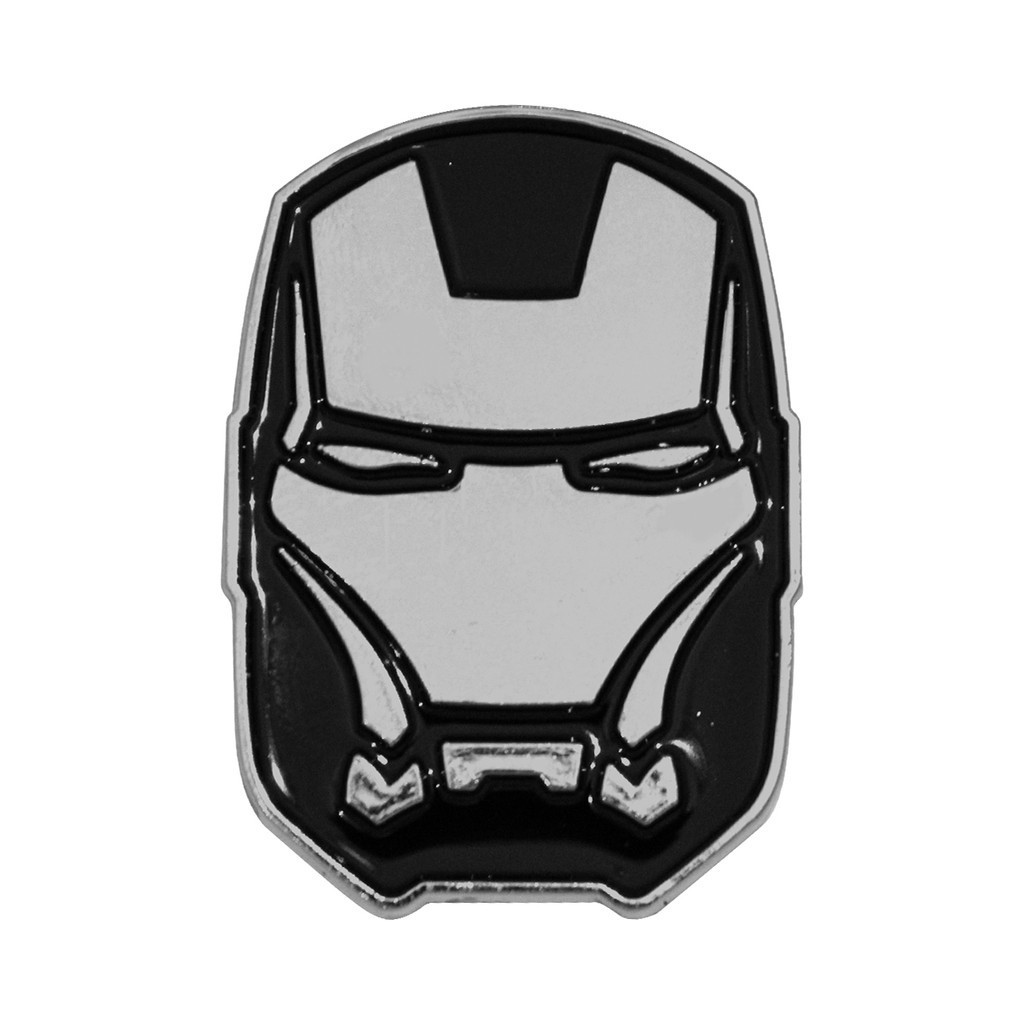 Emblema Adesivo Homem De Ferro Cromado Com Preto