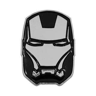 Emblema Adesivo Homem De Ferro Cromado Com Preto