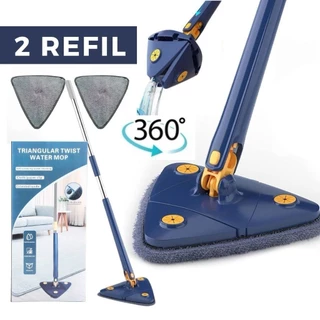 Esfregão Mop Triangulo Ajustável Giratório 360° Multiuso 2 Refil Rodo de Limpeza