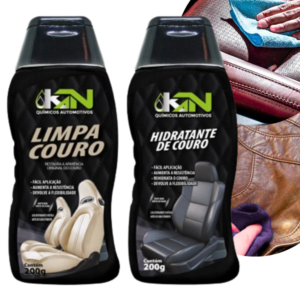 Hidratante Couro + Limpa Couro Kit Limpeza Revitalização Multiuso