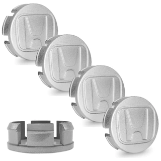 Kit 4 Calota Calotinha Meio Tampa Roda Fit City Civic Wrv Prata 58mm