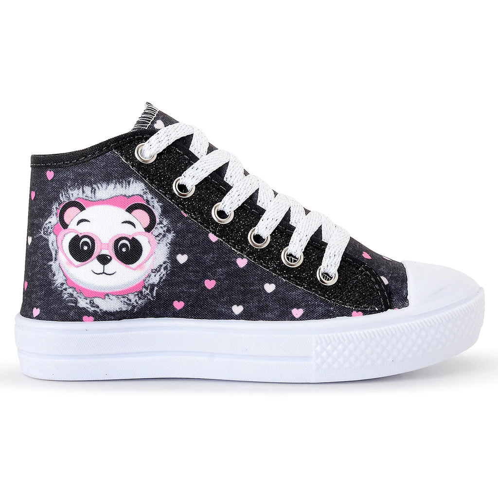 Tênis Infantil Panda Feminino Botinha Escolar Glitter Menina Casual
