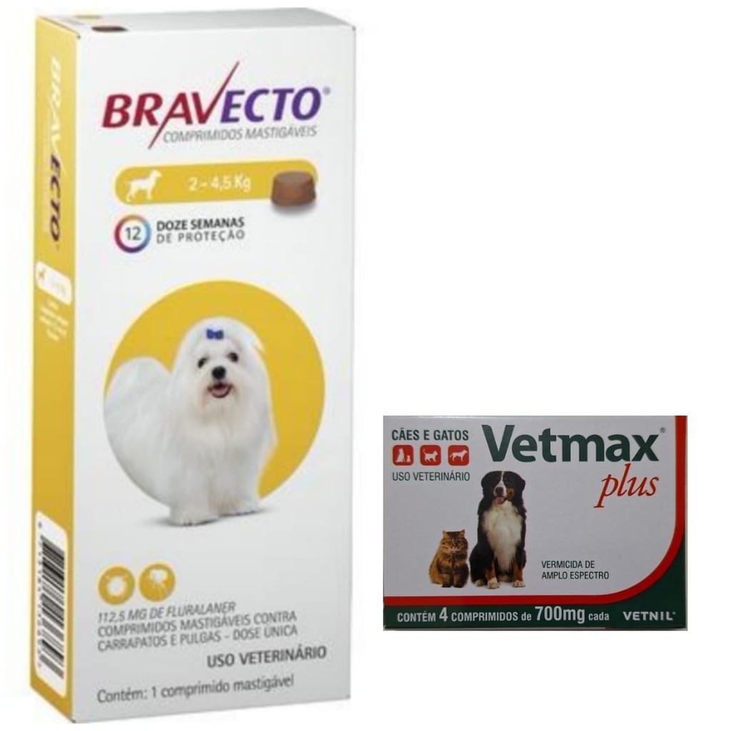 BRAVECTO CAES MSD 2 - 4,5 KG COM VETMAX | Shopee Brasil