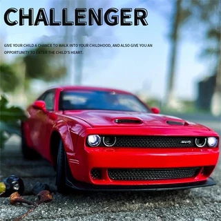 1 : 32 Dodge Challenger SRT Alloy Sports Car Modelo Diecast Metal Toy Muscle Simulação De Som E Luz Criança Gift