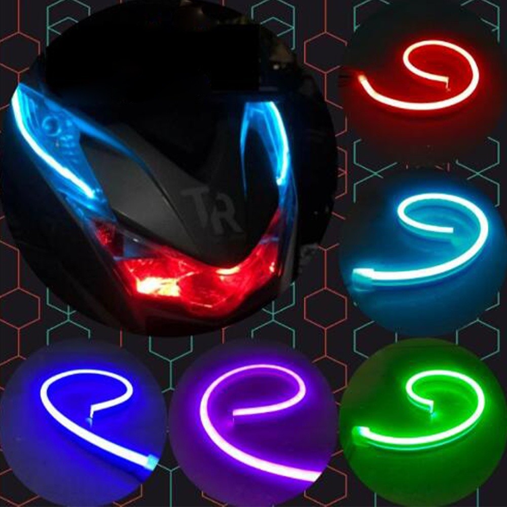 20cm 50cm 100cm Universal Motorcycle Turn Signal Lamp LED Luzes De Sinalização De Giro De Motocicleta Luz Traseira DRL Fita Decorativa À Prova D'água De Freio De Motor