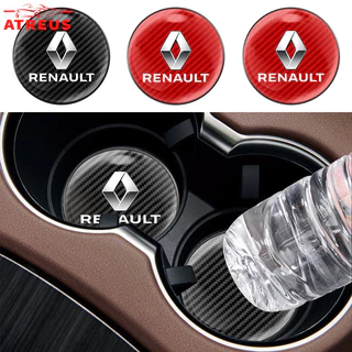 1Pc Renault Porta-Copos Redondos De Fibra De Carbono Com Almofada De Antiderrapante Para Kwid Duster Oroch Kardian Megane 2 Sandero ZOE Clio Fluence Logan Captur