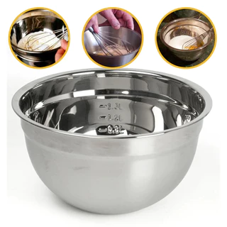 Tigela Mixing Bowl em Metal com Marcação 22/26/28 cm 3116 KE HOME