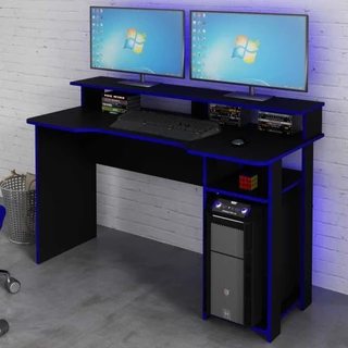 Mesa Gamer Ideal para 2 monitores ME4153 preto/vermelho