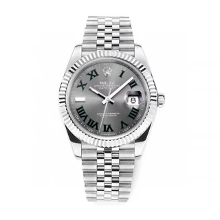 Relógio Automático de Banda de Aço 904L de 40mm de Superfície Cinza para Homens de Superfície Cinza Calendário Único Automático