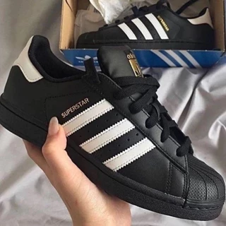 Tênis superstar preto estilo casual, sapatos masculinos e femininos
