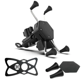 Suporte De Celular Para Moto Com Carregador USB e Fixação Segura no Retrovisor com Elástico