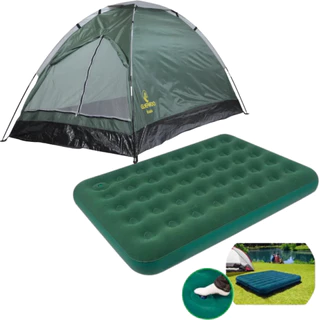 Barraca Camping 2 e 3 Lugares Com Colchão Casal + Bomba de Ar Acoplada Para Acampamento