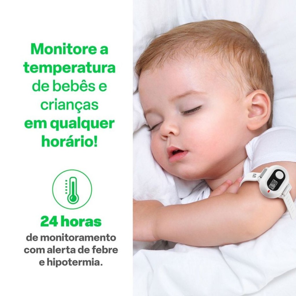 Termômetro De Pulso Digital Pulseira Baby Criança Bluetooth bebê ...