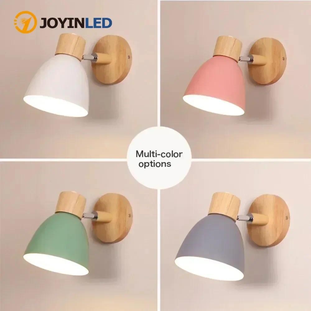 Imagem do produto 1 Pçs De Madeira Nordic Lâmpada Parede Com Arandela Moderna Para O Quarto Sala Estar Iluminação Casa Cabeça Direção E27 1