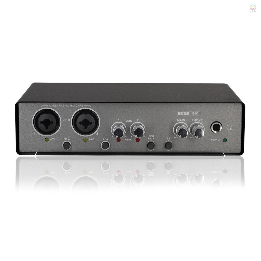 Mixer De Interface De Áudio USB 24bit/192KHz 48V Phantom Power Redução ...