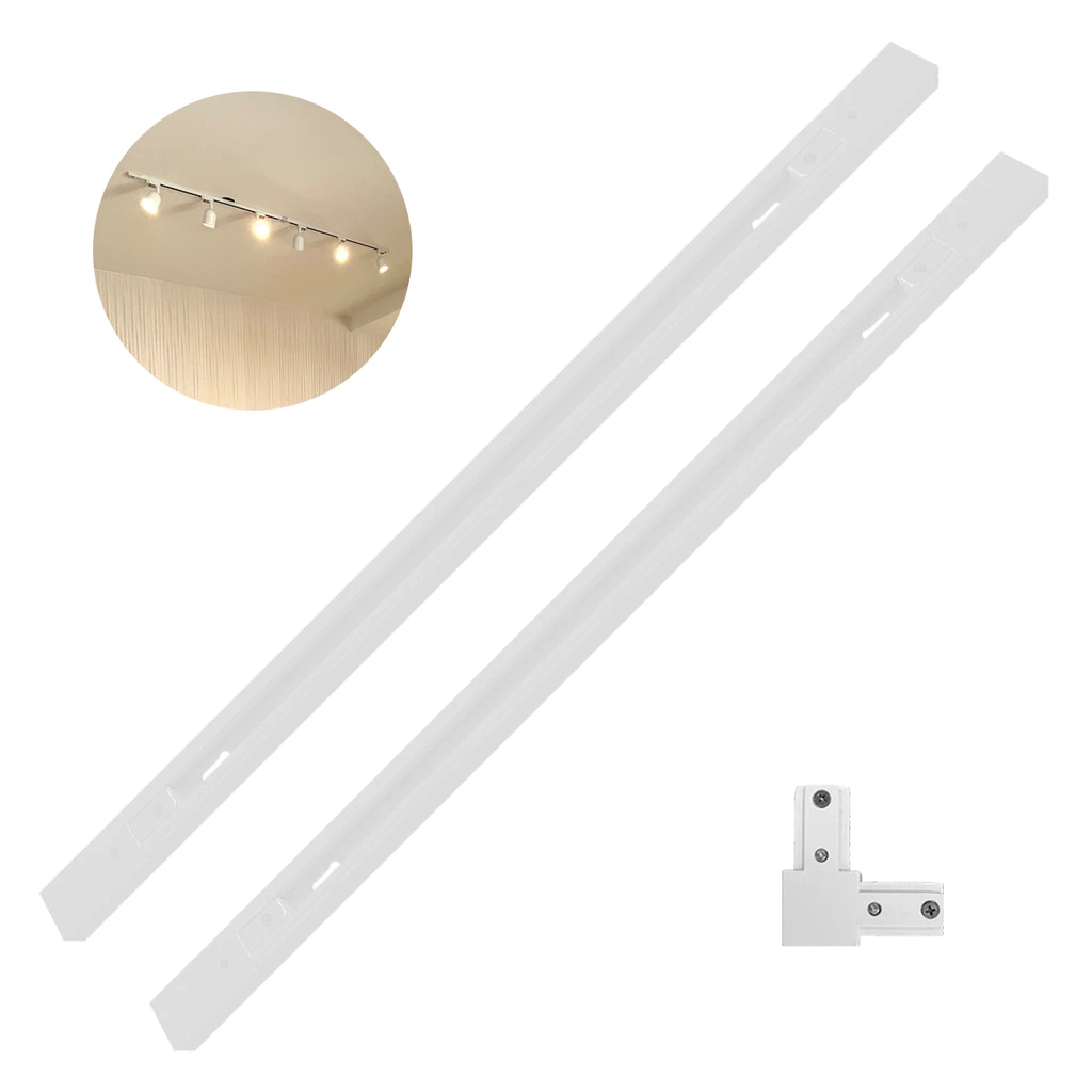 Kit 2m Trilhos Eletrificado Elegance T1 + Junções 110v/220v Bivolt Branco Alumínio Cod: 251725671-2 Avant