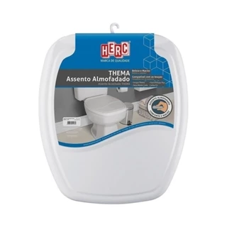 Assento Sanitario Almofadado Thema Premium Cinza Claro - Herc em Oferta na Shopee