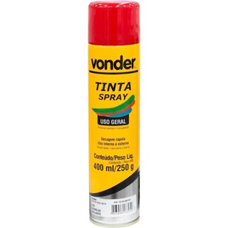 Tinta spray para uso geral vermelho brilhante 400 ml - Vonder