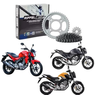 Kit Relação Transmissão Tração Cb Twister 250 2016 à 2024 com retentor Original Riffel