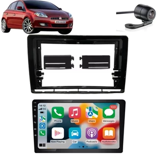 Central Multimidia 9'' Fiat Bravo 2010 até 2016 Camera de Ré Carplay Bluetooth Som Touch Tela Vidro