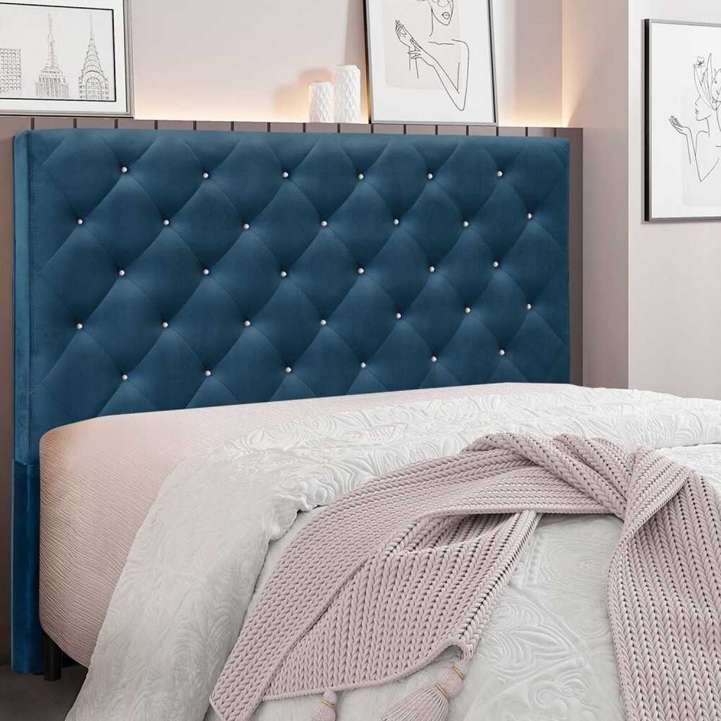 Cabeceira King 195cm Veludo Tânia Spezzia Shopee Brasil