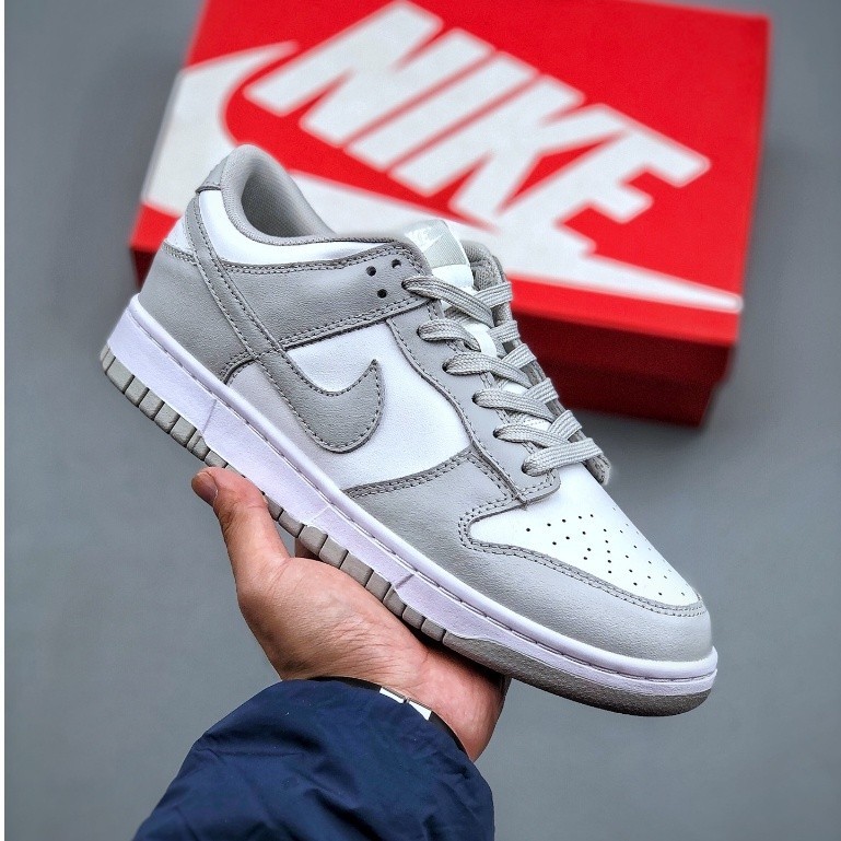 Nike SB Dunk Baixo Cinza Branco Low-Top Tênis Casuais tamanho: 36-45