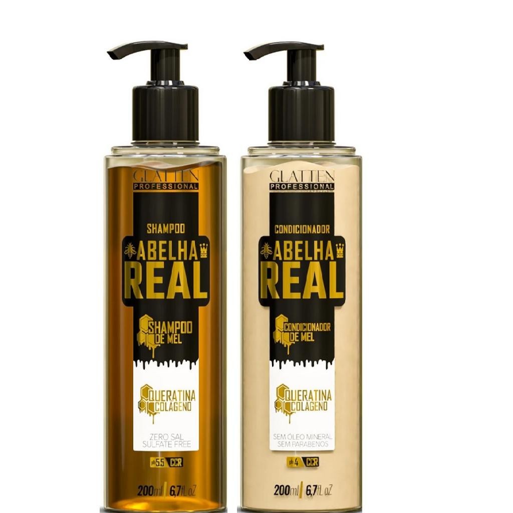 Glatten Abelha Real Shampoo e Condicionador | Shopee Brasil