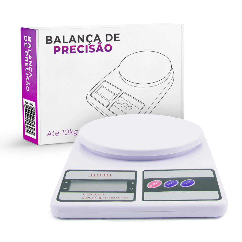 Balança de Precisão Digital 2Kg para Cozinha