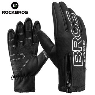Luvas De Ciclismo ROCKBROS Winter Full Finger Cycling Esqui Elétricas À Prova D'água Para Motocicletas