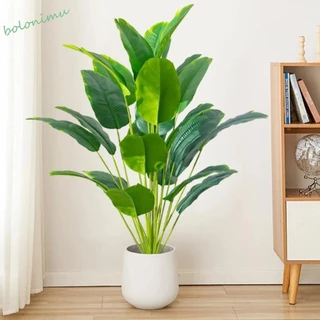 BOLONIMU Plantas De Banana Artificial Folhas , 12/18/24 De Planta De Palma Tropical Grande , Verdes Plásticas De Toque Real Falsas Decoração De Jardim Doméstico