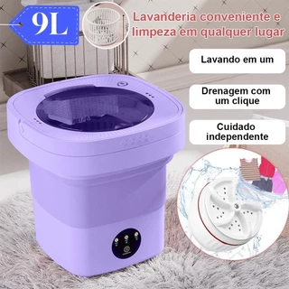 9L Dobrável portátil máquina de lavar roupa automática roupa interior de viagem Com Esterilizada U.V