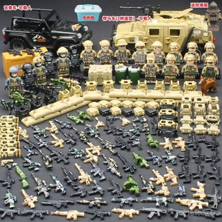 Compatível com LEGO agora blocos de construção militar forças especiais militares polícia especial Hummer carro blindado menino montado brinquedo P8C1