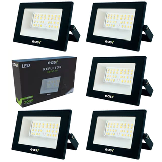 5 Refletor Led Easy 50W Luz Branco Frio 6500K Bivolt 127/220v