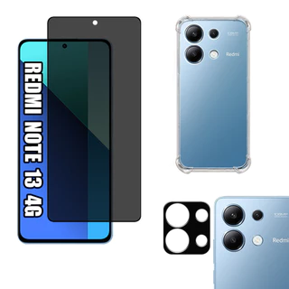 KIT Para Xiaomi Redmi Note 13 4g | Película de Privacidade 3D - Capa - Película da Câmera 3D